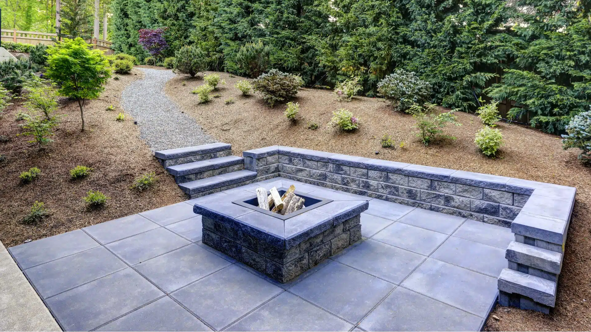 Uteområde med ildsted